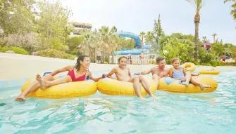Guests floating on the lazy river at Costa Caribe Water Park, PortAventura World
