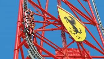 Red Force rollercoaster at Ferrari Land in PortAventura World
