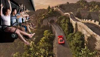 Guests enjoying Flying Dreams ride at Ferrari Land in PortAventura World