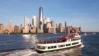 Circle Line Ferry with New York Skyline in the background