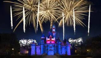 Fireworks over Disneyland Park in California