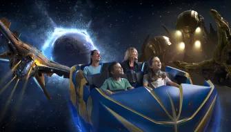Guests on Guardians of the Galaxy: Cosmic Rewind, EPCOT