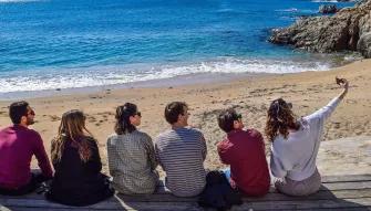 group-on-beach