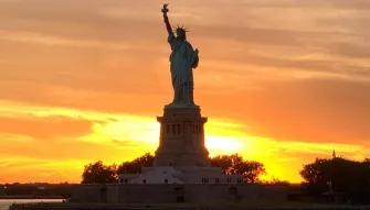 New York Statue of Liberty at Sunset Cruise