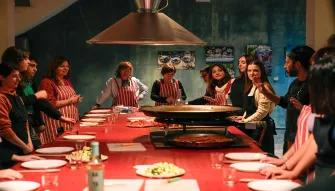 Group cooking paella