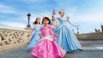 Disneyland Paris Castle Princesses Princesses in front of Disneyland Paris castle