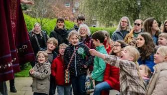 Children listening to guide