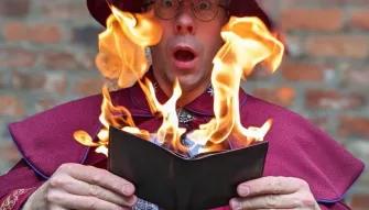 Book on fire