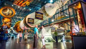Guests at Kennedy Space Center Visitor Complex, Florida.