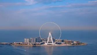 Wide view of Ain Dubai, the giant observation wheel on Bluewaters Island
