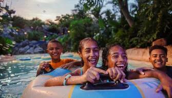 Guests tubing on Castaway Creek at Disney's Typhoon Lagoon