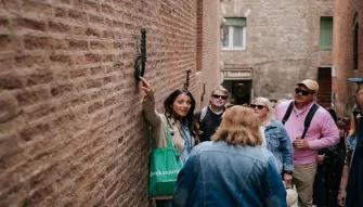 Tour guide explaining