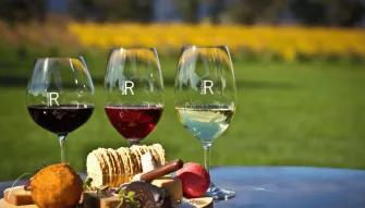 Three Rochford Wines and a grazing board on the Yarra Valley Grazing Tour