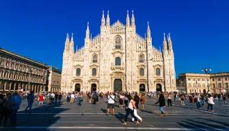 In the square looking at the Duomo