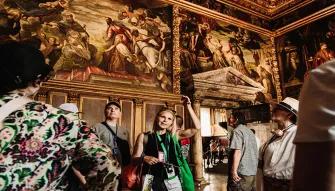 Guided tour of a museum