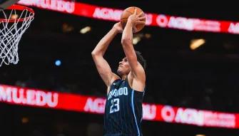 Player shooting at an Orlando Magic Basketball game