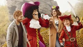 Family with Captain Hook Captain Hook at DLP Halloween Festival
