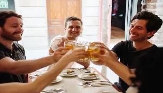 Tasting wine with friends