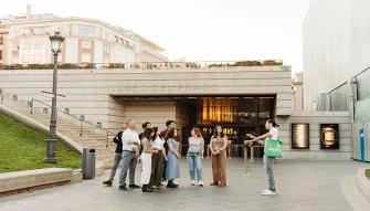Outside the Prado Museum