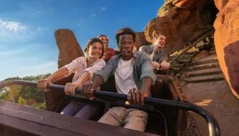 Guests on Big Thunder Mountain, Disneyland® Park