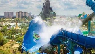 Honu of the Honu ika Moana waterslide at Universal Volcano Bay