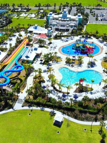 Aerial Shot of Encore Club at Reunion Resort in Orlando, showing the Water Park