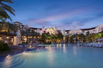 Universal's Hard Rock Hotel exterior and swimming pool