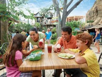 Family eating lunch at Busch Gardens Tampa Bay