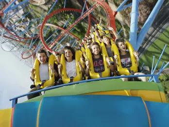 Guests on Dragon Khan at PortAventura Theme Park