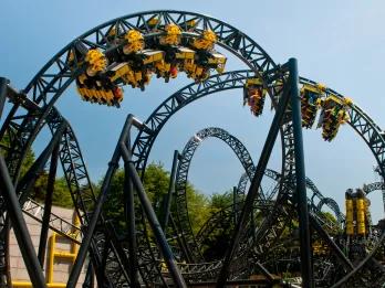 The Smiler at Alton Towers Riders experiencing multiple inversions of The Smiler