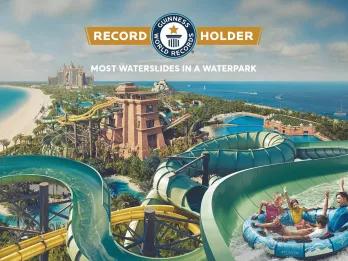 Atlantis Aquaventure Breaks Guinness World Record Concept art of Atlantis Aquaventure with the Guinness Wold Record logo