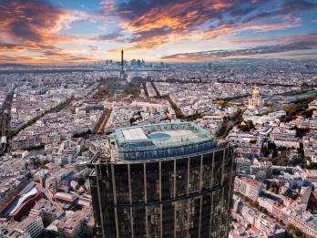 Montparnasse Tower view of EIffel Tower Montparnasse Tower