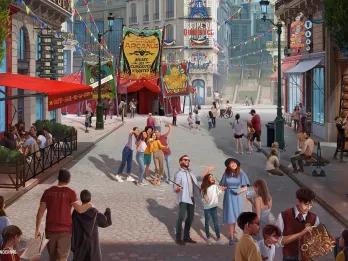 Concept art of the street in The Wizarding World of Harry Potter - Ministry of Magic 