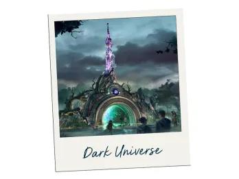 Dark Universe - Epic Universe A polaroid labelled Dark Universe