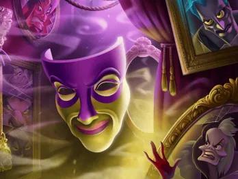 Concept art of a Disney Villains stage show hosted by the Magic Mirror from Snow White
