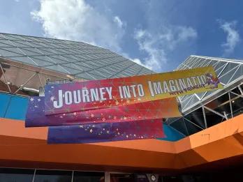 Journey into Imagination with Figment A sign for a theme park ride called Journey into Imagination with Figment