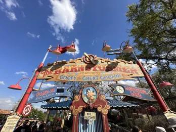 The Barnstormer A sign outside a theme park ride called The Barnstormer