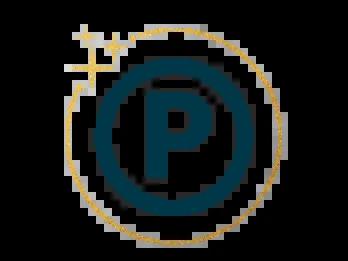 P icon with a yellow circle around it and yellow sparkles.