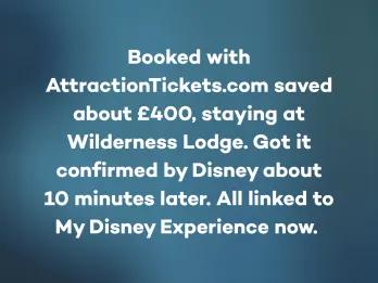 A positive review about booking with AttractionTickets.com