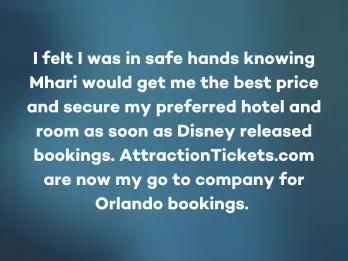 A positive review about booking with AttractionTickets.com