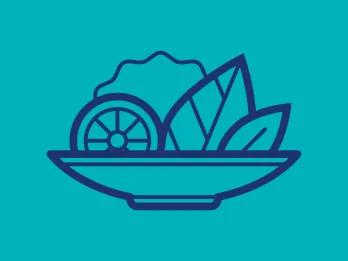 Standard Meal Plan An illustration of a bowl of salad on a blue background