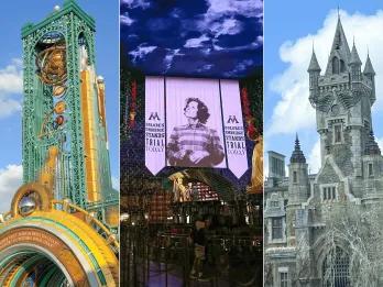 Pictures from three of the lands at Universal Epic Universe