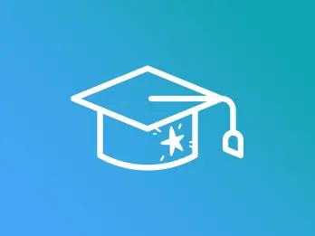 Cartoon graduation cap with star on it