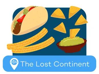 Taco, churros and some nachos at The Lost Continent