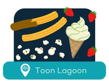 Sweet treats and the label saying Toon Lagoon