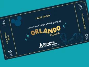 Orlando Florida Souvenir Reveal Ticket