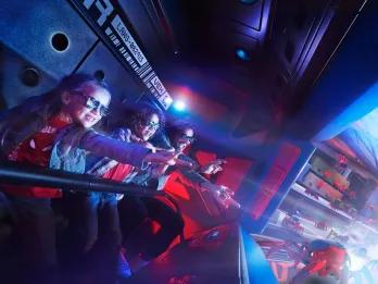 Guests enjoying Spider-Man W.E.B Adventure at Walt Disney Studios® Park