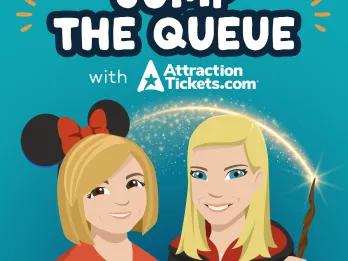 Podcast logo featuring character images of hosts wearing Disney Ears and a Harry Potter robe