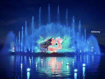 Disney Cascade of Lights show visual at Disney Adventure World