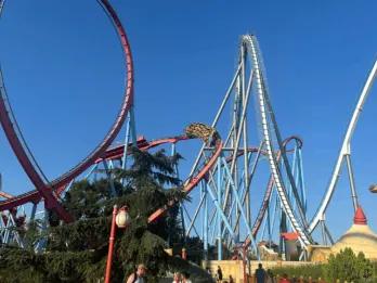 View of a roller coaster at PortAventura World